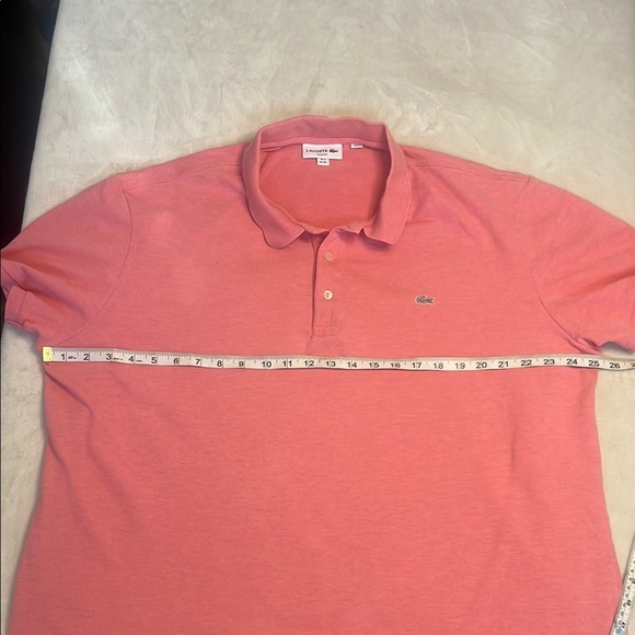 🌟HOST PICK🌟 Lacoste Men’s 3XL Slim Fit Pink Short Sleeve Polo Top - Picture 5 of 6